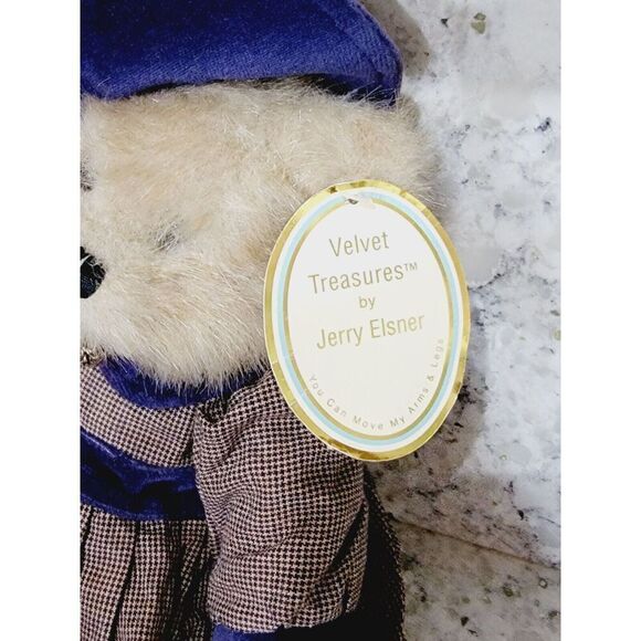 Jerry Elsner Velvet Treasures Mrs. Daley Stuffed Bear Vintage‎ Has Tag Has Spot. - Picture 2 of 13